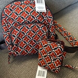 Vera Bradley Mini Banbury backpack and small tab wallet. MOORISH pattern.